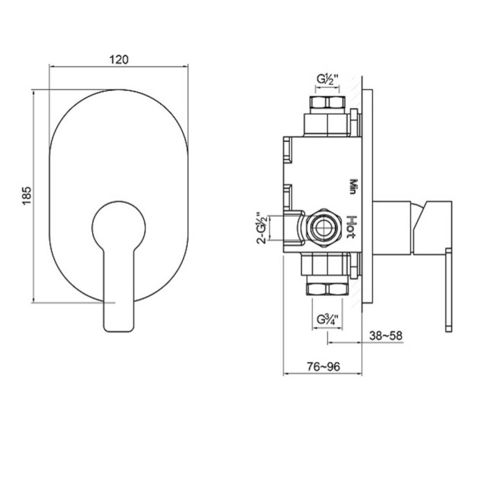 Змішувач прихованого монтажу для душу Steinberg Серія 222 (222 2243)