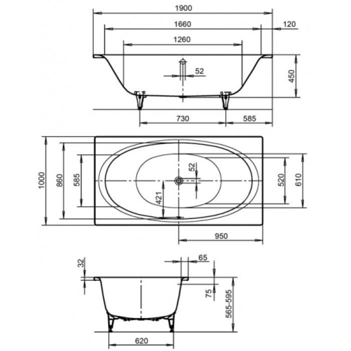 Kaldewei Ellipso Duo 190x100 (286000010001) Kaldewei Ellipso Duo 190x100 (286000010001)