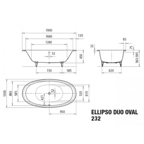 Kaldewei Ellipso Duo Oval 190x100 (236200010001)