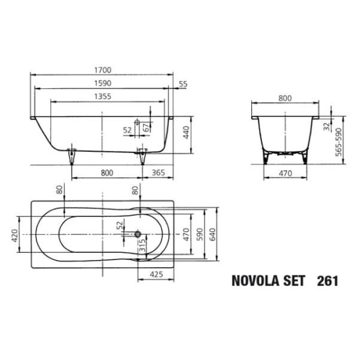 Kaldewei Novola Set 170x80 (242900013001)