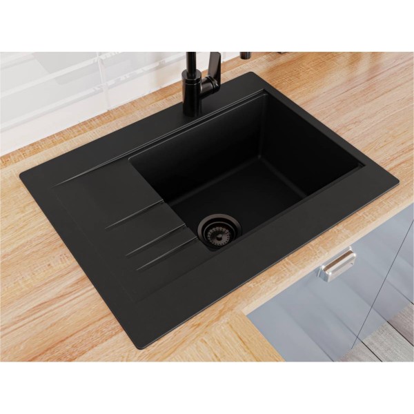 Кухонна мийка BODRUM 650 black shine