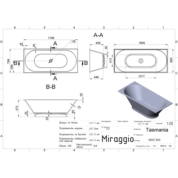 Ванна TASMANIA MATT Ванна TASMANIA MATT