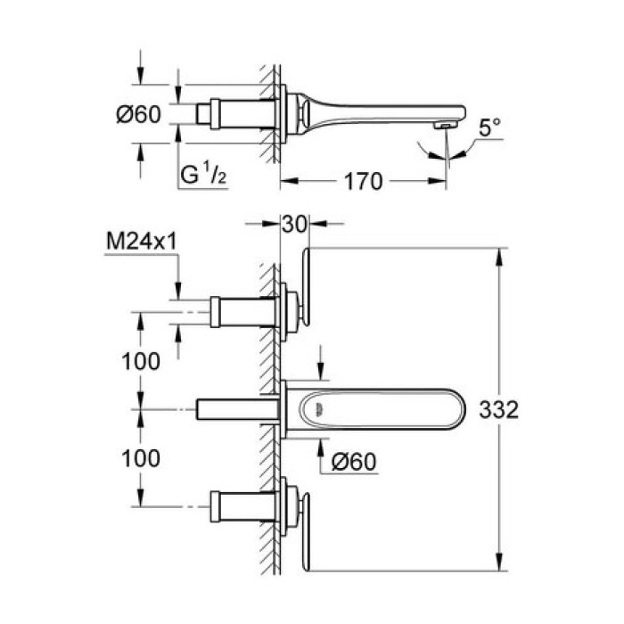 Смеситель для раковины Grohe Veris S-Size (20181000)