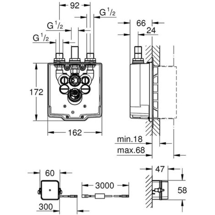 Скрытая часть Grohe Eurosmart Cosmopolitan E (36416000)