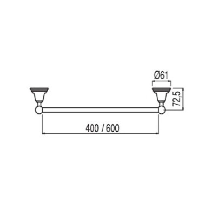 Полотенцедержатель Tres Tres-clasic, 600 мм (12463603)