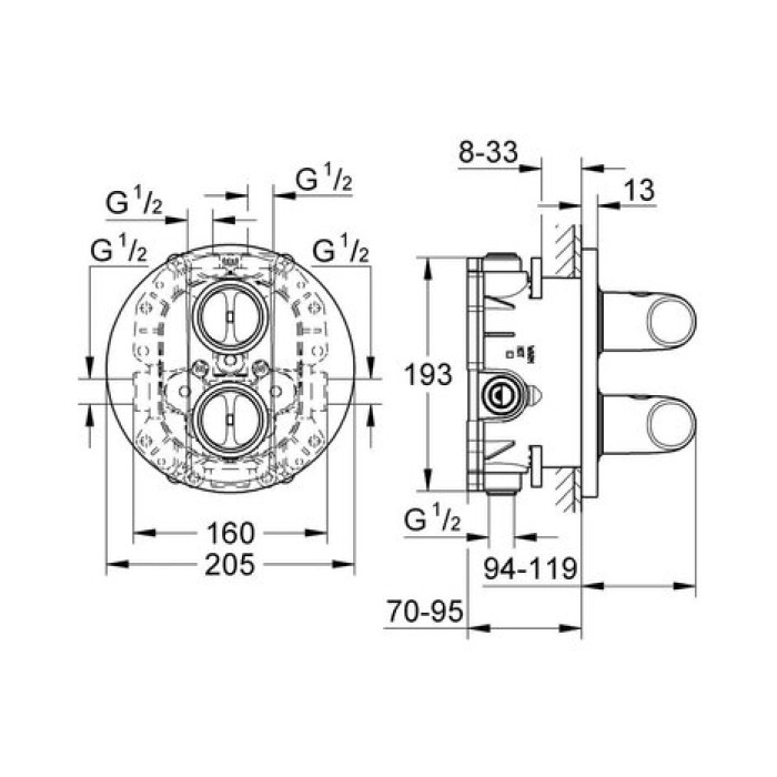 Термостатический смеситель Grohe Veris (19369000)