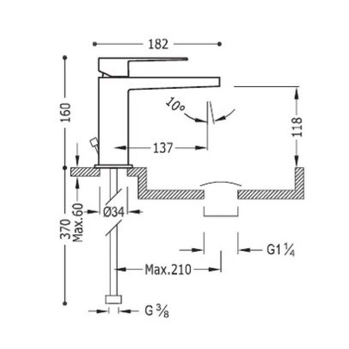 Смеситель для раковины Tres Slim Exclusive SLIM-TRES (20210301)