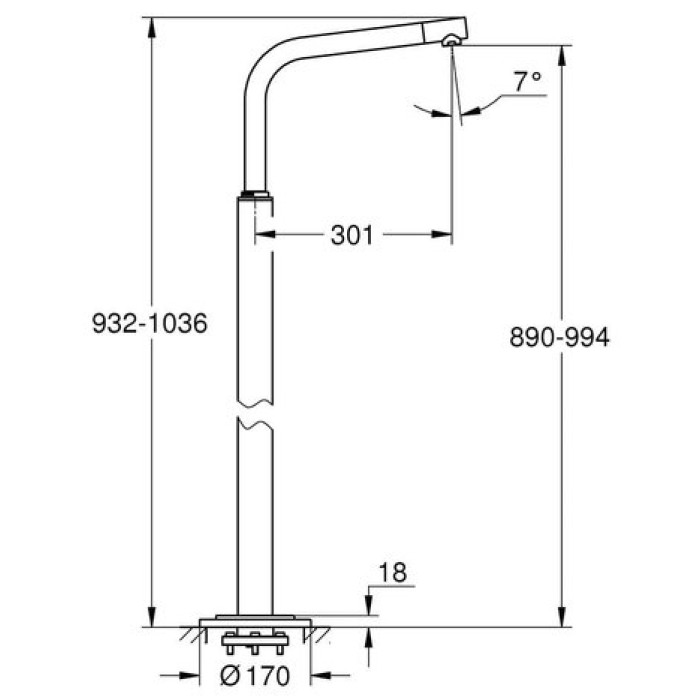 Напольный излив для ванны Grohe Atrio (13228001)