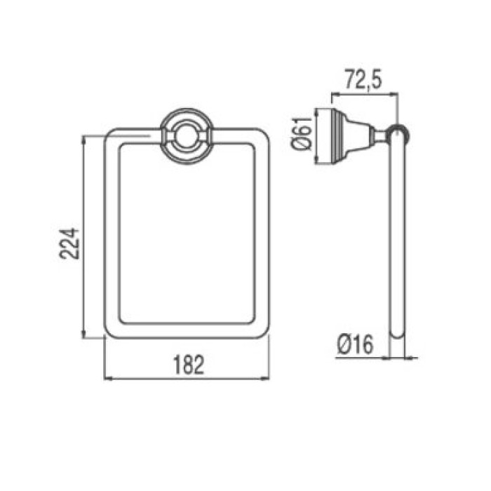 Полотенцедержатель Tres Tres-clasic (12463609)