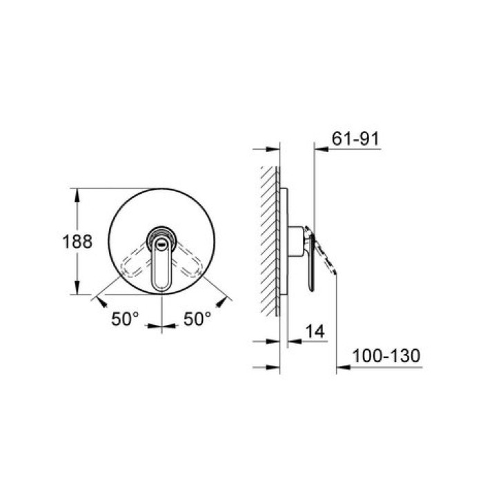 Смеситель однорычажный Grohe Veris (19367000)