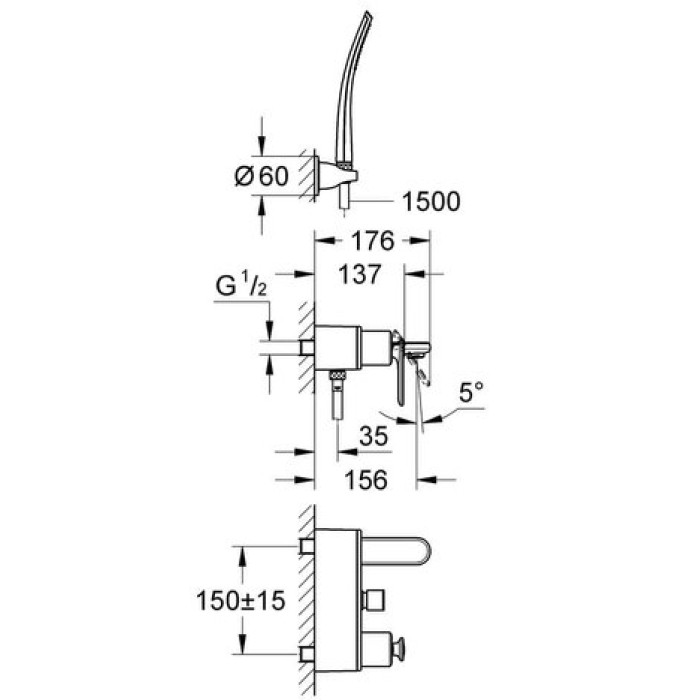 Смеситель однорычажный Grohe Veris (32196000)