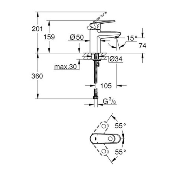 Смеситель для раковины Grohe Europlus S-Size 33163002