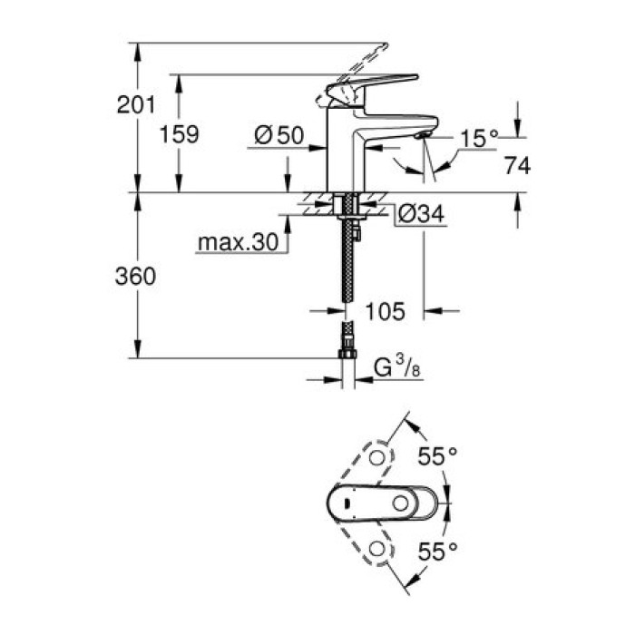 Смеситель для раковины Grohe Europlus S-Size 33163002