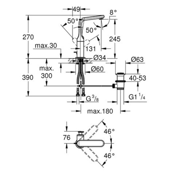 Смеситель для раковины Grohe Veris L-Size (32184000)