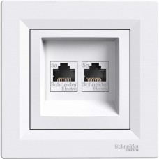 Розетка подвійна RJ45 кат 5е UTP Білий ASFORA (EPH4400121), Schneider Electric