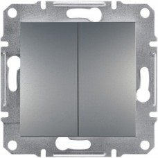 Вимикач 2-клавішний Сталь ASFORA (EPH0300162), Schneider Electric