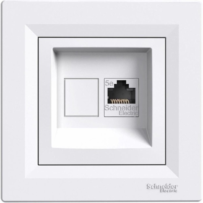 Плитка керамогранит Розетка компьютерная Schneider Asfora RJ45 5e UTP Белая (EPH4300121) для пола
