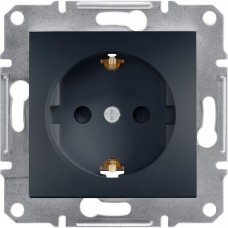 Розетка з заземленням Антрацит ASFORA (EPH2900271), Schneider Electric