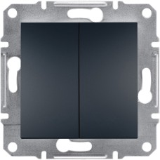 Вимикач 2-клавішний прохідний Антрацит ASFORA (EPH0600171), Schneider Electric Вимикач 2-клавішний прохідний Антрацит ASFORA (EPH0600171), Schneider Electric