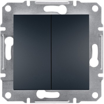 Вимикач 2-клавішний прохідний Антрацит ASFORA (EPH0600171), Schneider Electric