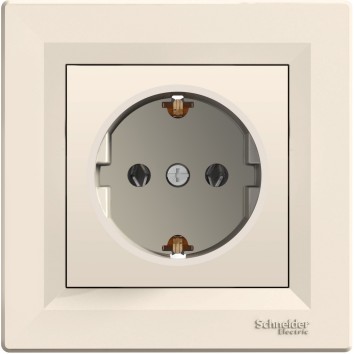 Розетка з заземленням Крем ASFORA (EPH2900123), Schneider Electric