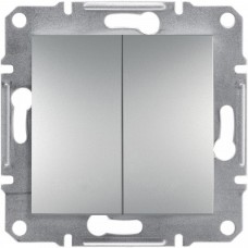 Вимикач 2-клавішний Алюміній ASFORA (EPH0300161), Schneider Electric