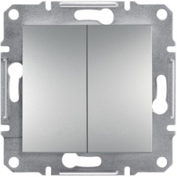 Вимикач 2-клавішний Алюміній ASFORA (EPH0300161), Schneider Electric
