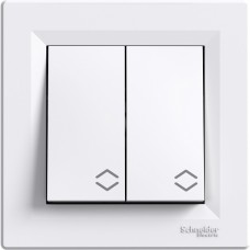 Вимикач 2-клавішний прохідний Білий ASFORA (EPH0600121), Schneider Electric