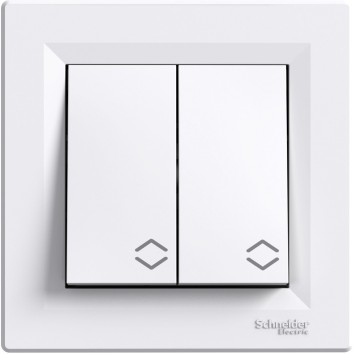 Вимикач 2-клавішний прохідний Білий ASFORA (EPH0600121), Schneider Electric