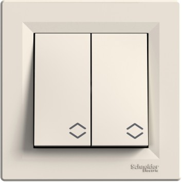 Вимикач 2-клавішний прохідний Крем ASFORA (EPH0600123), Schneider Electric