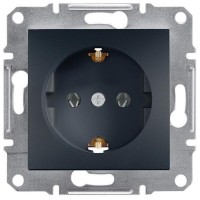 Розетка з заземленням Антрацит ASFORA (EPH2900171), Schneider Electric