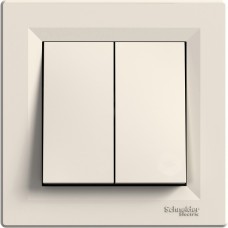 Вимикач 2-клавішний Крем ASFORA (EPH0300123), Schneider Electric