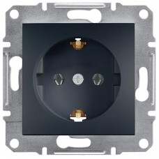 Розетка з заземленням Антрацит ASFORA (EPH2900171), Schneider Electric