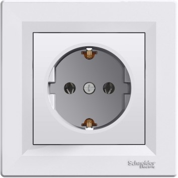 Розетка з заземленням Білий ASFORA (EPH2900121), Schneider Electric