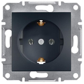 Розетка з заземленням Антрацит ASFORA (EPH2900171), Schneider Electric