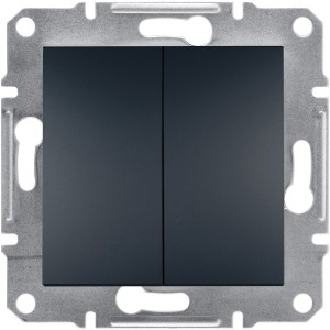 Вимикач 2-клавішний Антрацит ASFORA (EPH0300171), Schneider Electric