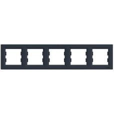 Рамка 5-місна горизонтальна Антрацит ASFORA (EPH5800571), Schneider Electric Рамка 5-місна горизонтальна Антрацит ASFORA (EPH5800571), Schneider Electric