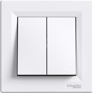 Вимикач 2-клавішний Білий ASFORA (EPH0300121), Schneider Electric