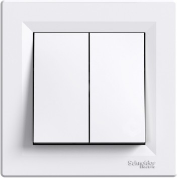 Вимикач 2-клавішний Білий ASFORA (EPH0300121), Schneider Electric