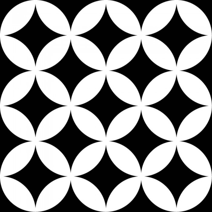 Керамогранит MAYOLICA DISTRICT CIRCLES BLACK 7×200×200