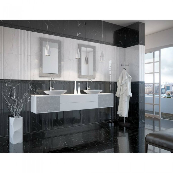 Плитка GOLDEN TILE Absolute modern БЕЛЫЙ Г20381 фриз 8×120×300