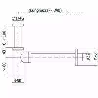 Сифон для раковини колбовий Paffoni ZACC240NO чорний матовий