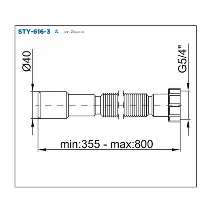 Патрубок подовжуючий Styron STY-616-3 5/4
