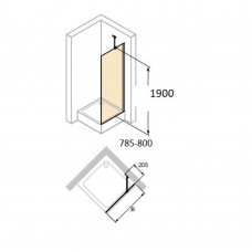 Бічна стінка Huppe Design pure 8P1003.123.321 80х190 см
