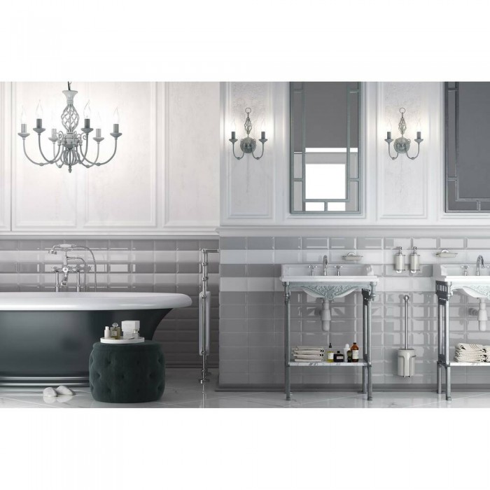 Плитка GOLDEN TILE Metrotiles серый 462051 8×200×100