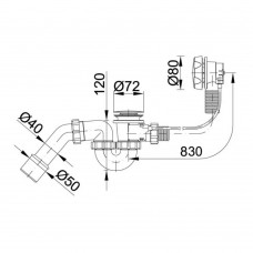 Сифон для ванни Styron STY-536-AKD-83