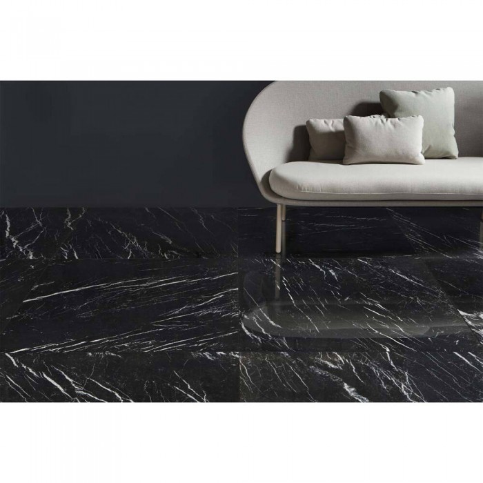 Керамогранит Peronda Marquina BLACK/NAT/R 12×1510×755 под мрамор
