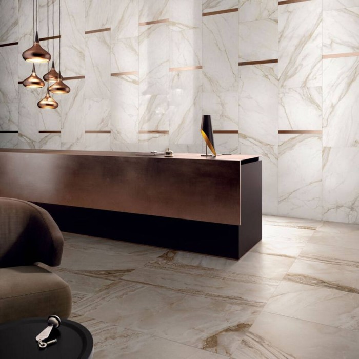 Керамогранит Flaviker Supreme SP6113L SP.GOLDEN CAL.LAP.LUx 9×1200×600 под мрамор