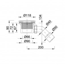 Сифон для душового піддона Styron STY-401-K d90 мм з гідрозатвором хром