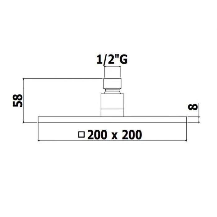 Верхній душ Paffoni Syncro ZSOF 075 NO 20x20 см
